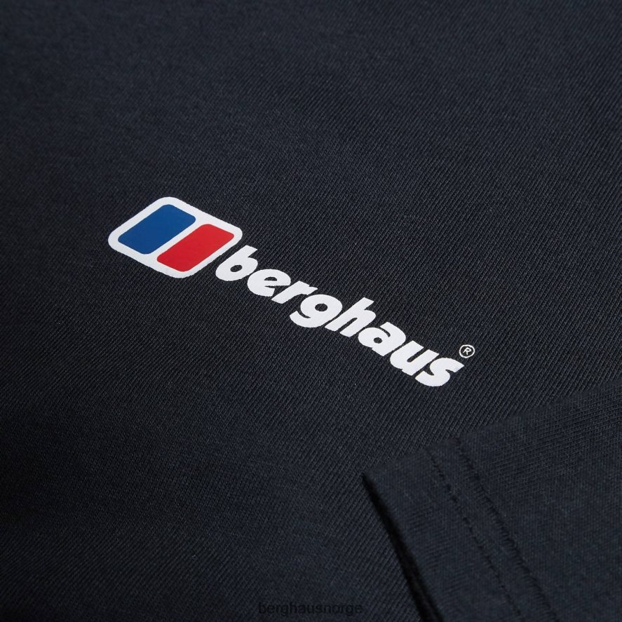 økologisk logo-t-skjorte foran og bak Berghaus menn svart F262D6213 klær