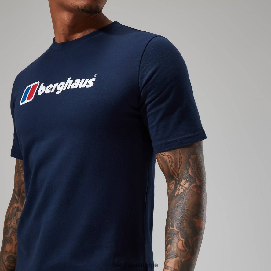 økologisk stor klassisk logo-t-skjorte Berghaus menn mørke blå F262D6207 klær