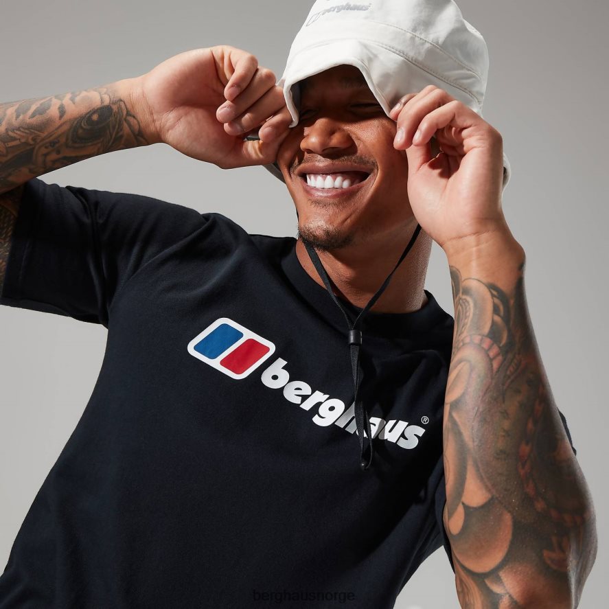 økologisk stor klassisk logo-t-skjorte Berghaus menn svart F262D6205 klær