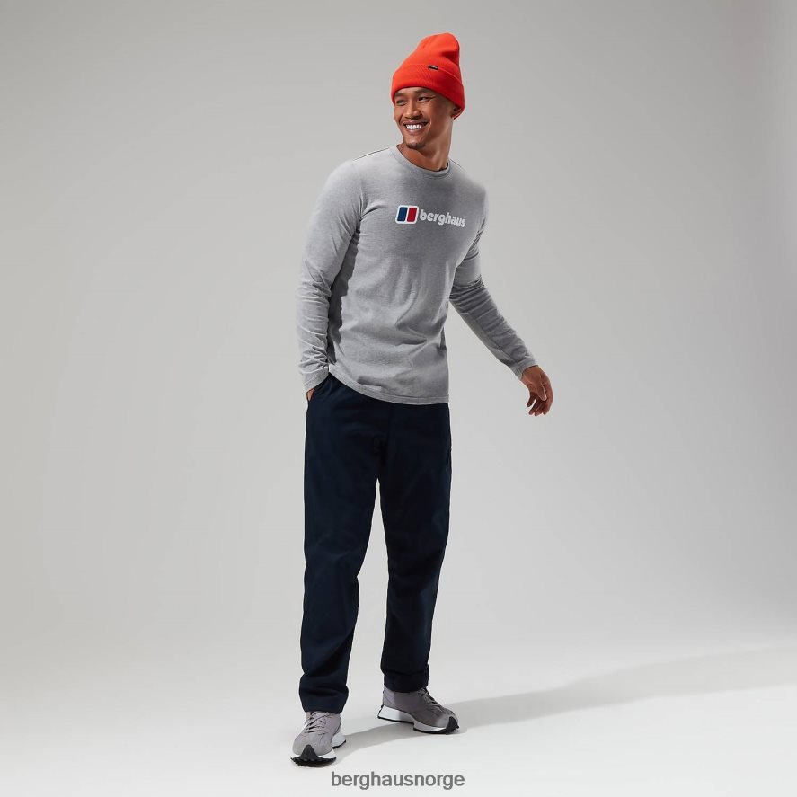 langermet t-skjorte med stor logo Berghaus menn mørk grå F262D6220 klær