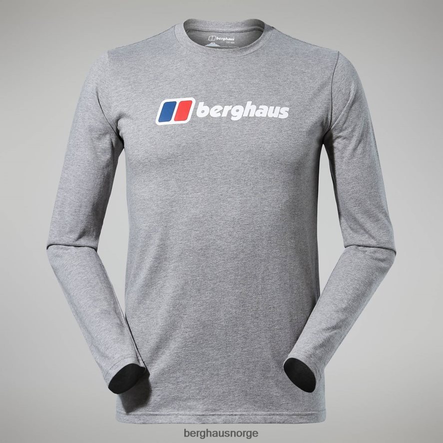 langermet t-skjorte med stor logo Berghaus menn mørk grå F262D6220 klær