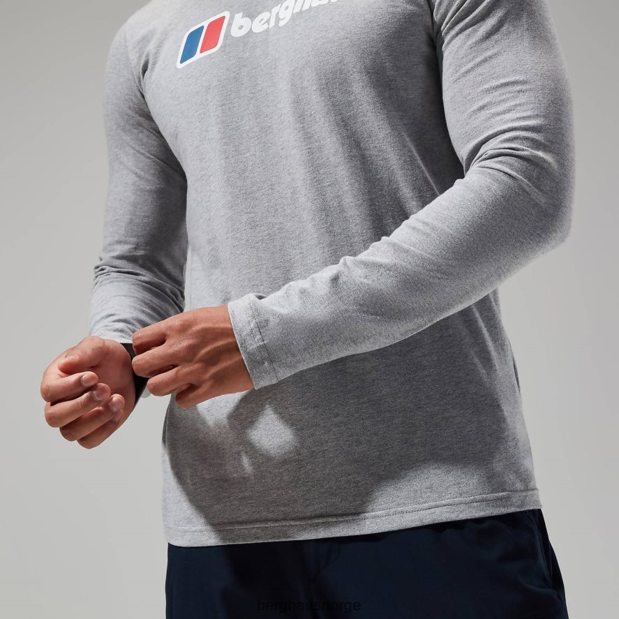 langermet t-skjorte med stor logo Berghaus menn mørk grå F262D6220 klær
