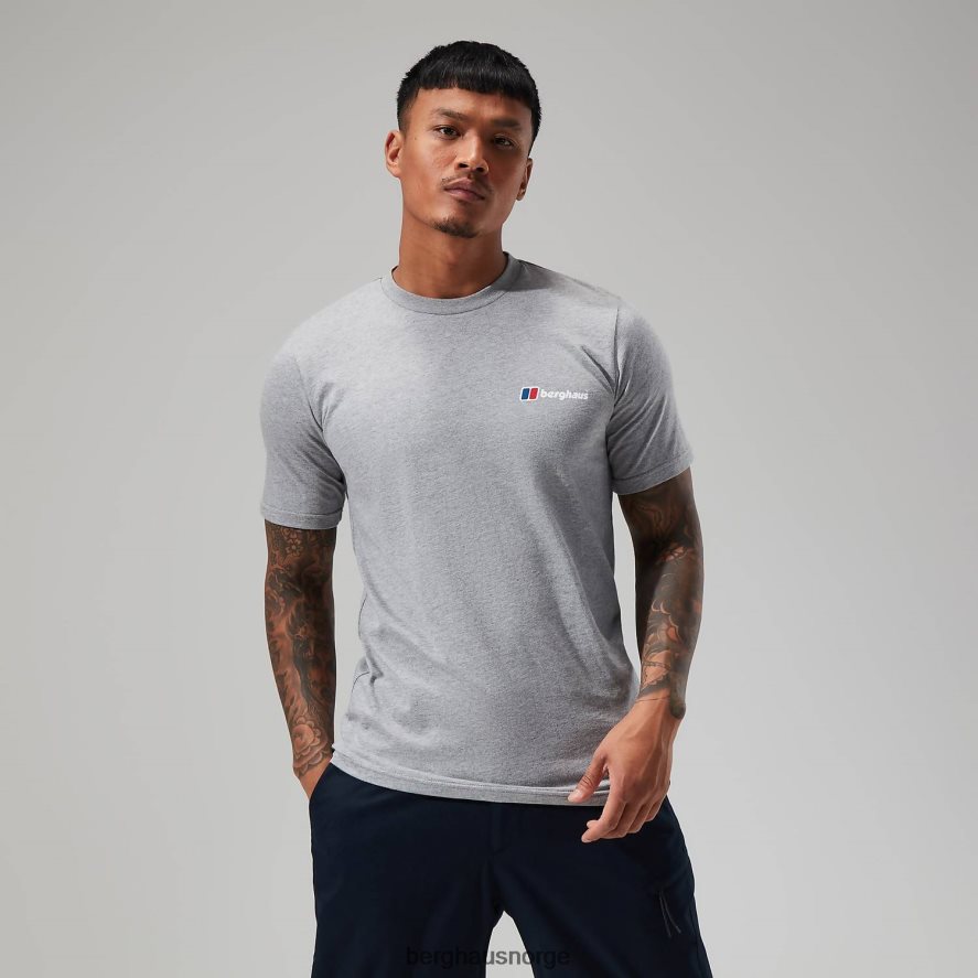 logo-t-skjorte foran og bak Berghaus menn mørk grå F262D6216 klær