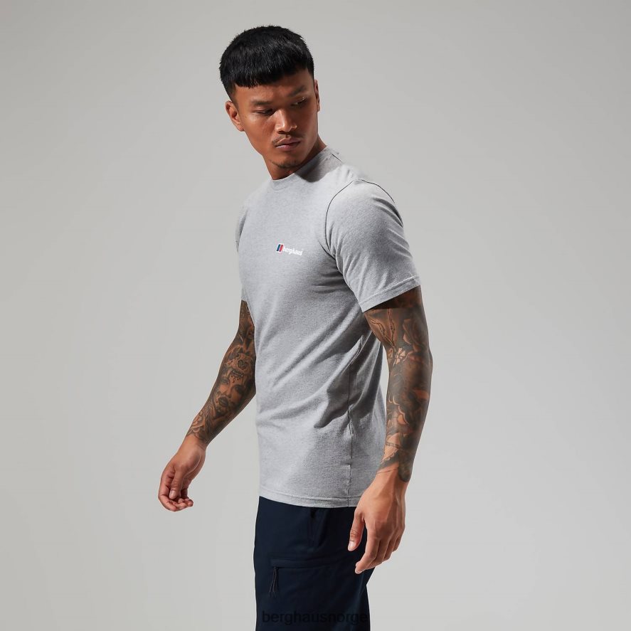 logo-t-skjorte foran og bak Berghaus menn mørk grå F262D6216 klær