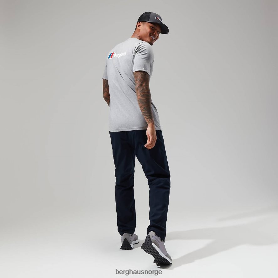 logo-t-skjorte foran og bak Berghaus menn mørk grå F262D6216 klær