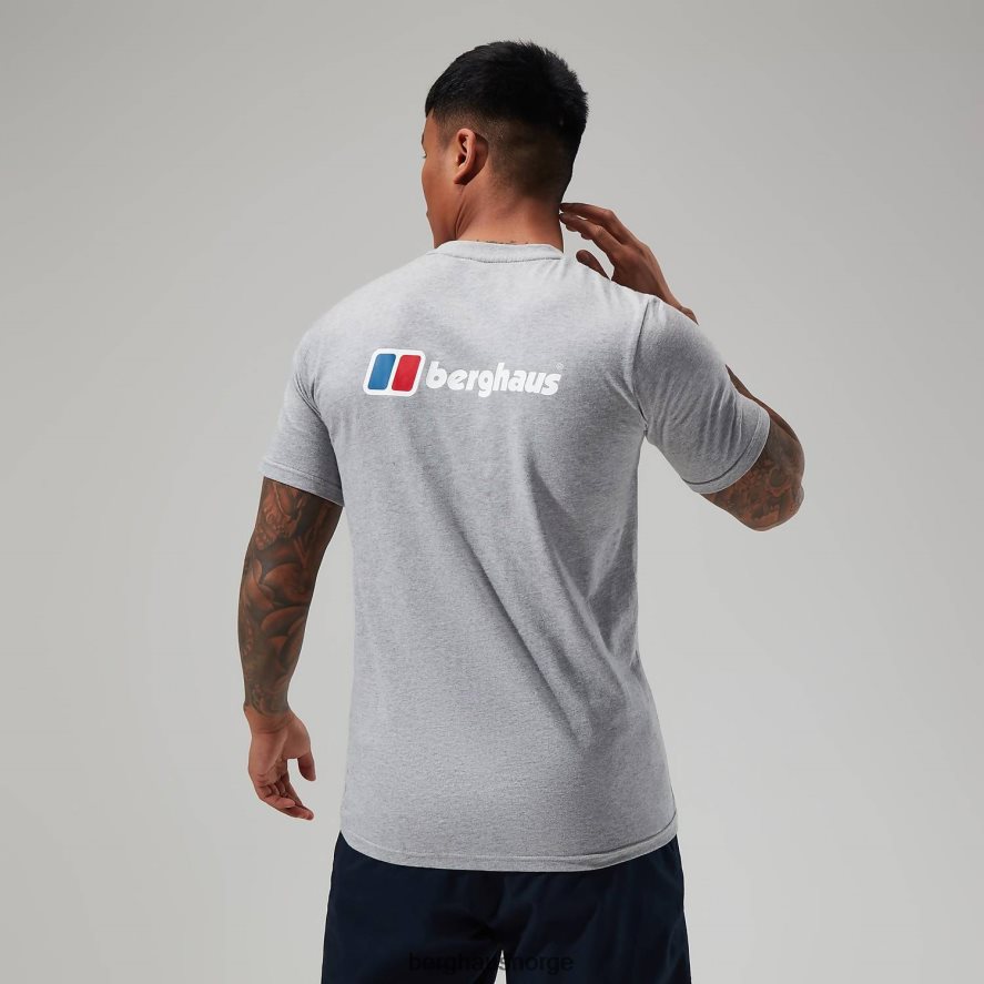 logo-t-skjorte foran og bak Berghaus menn mørk grå F262D6216 klær