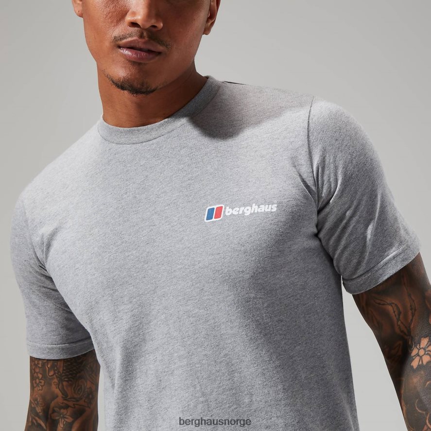logo-t-skjorte foran og bak Berghaus menn mørk grå F262D6216 klær