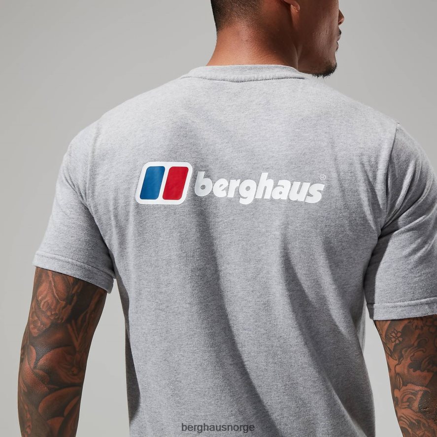 logo-t-skjorte foran og bak Berghaus menn mørk grå F262D6216 klær