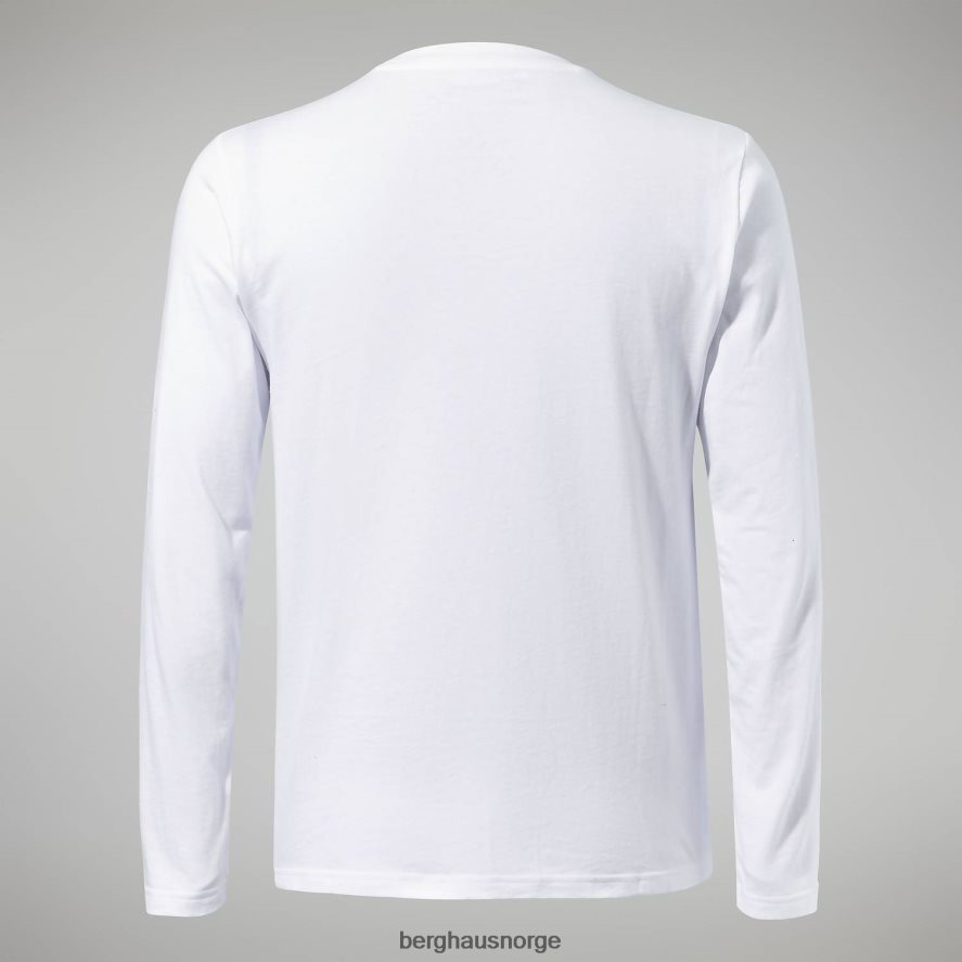 organisk langermet t-skjorte med stor logo Berghaus menn hvit F262D6218 klær