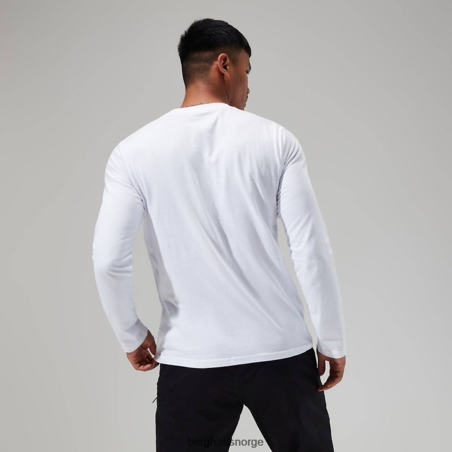 organisk langermet t-skjorte med stor logo Berghaus menn hvit F262D6218 klær