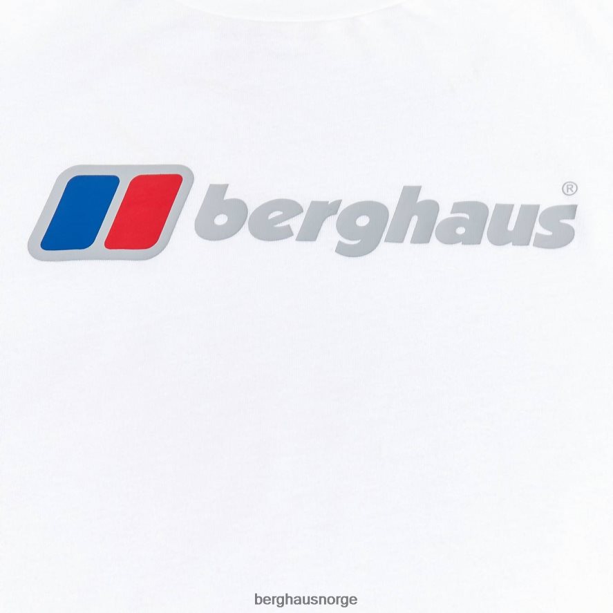 organisk langermet t-skjorte med stor logo Berghaus menn hvit F262D6218 klær