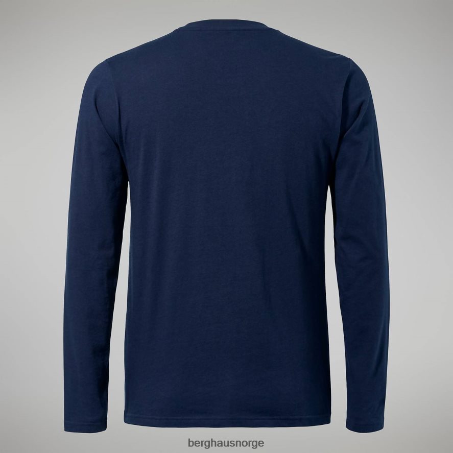 organisk langermet t-skjorte med stor logo Berghaus menn mørke blå F262D6219 klær