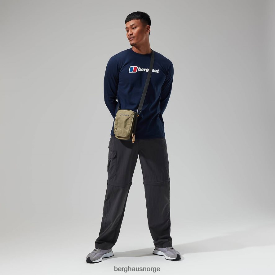 organisk langermet t-skjorte med stor logo Berghaus menn mørke blå F262D6219 klær