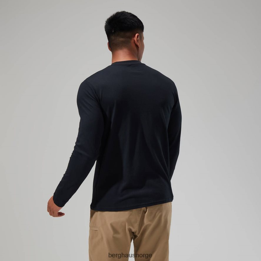 organisk langermet t-skjorte med stor logo Berghaus menn svart F262D6217 klær