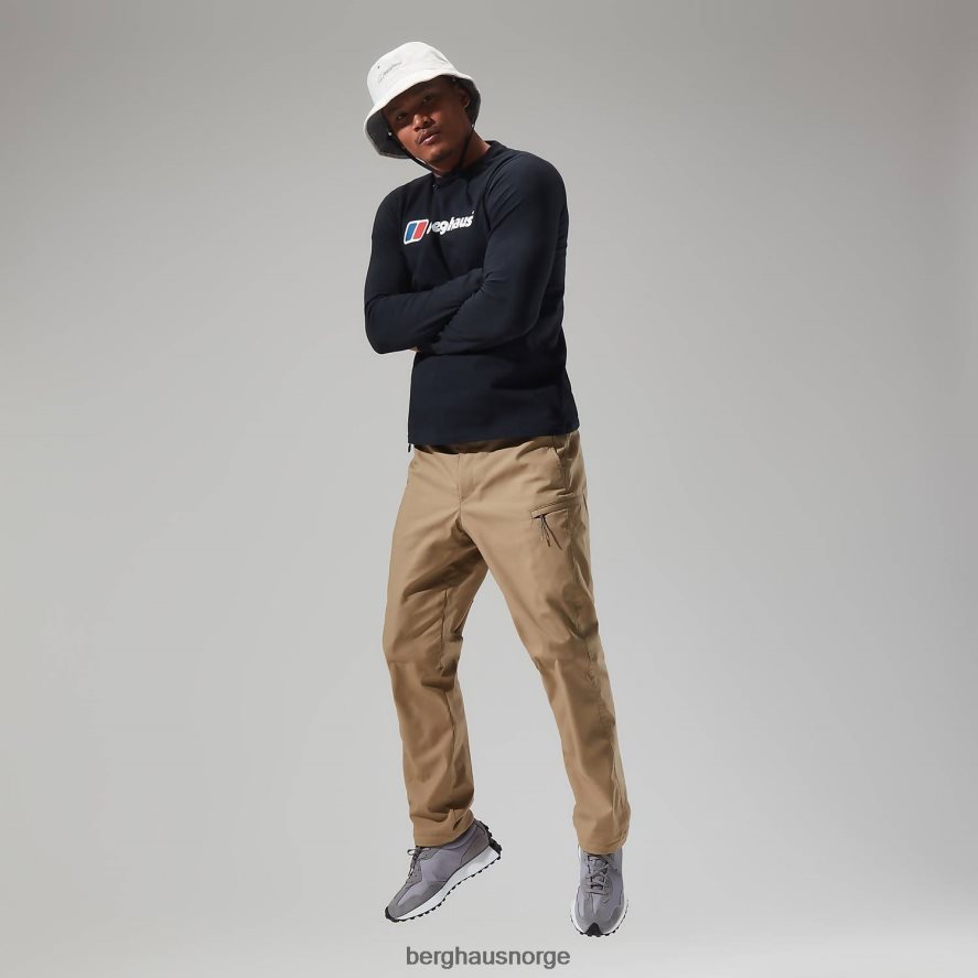 organisk langermet t-skjorte med stor logo Berghaus menn svart F262D6217 klær