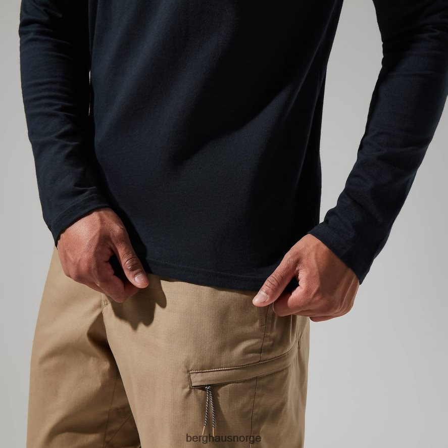 organisk langermet t-skjorte med stor logo Berghaus menn svart F262D6217 klær