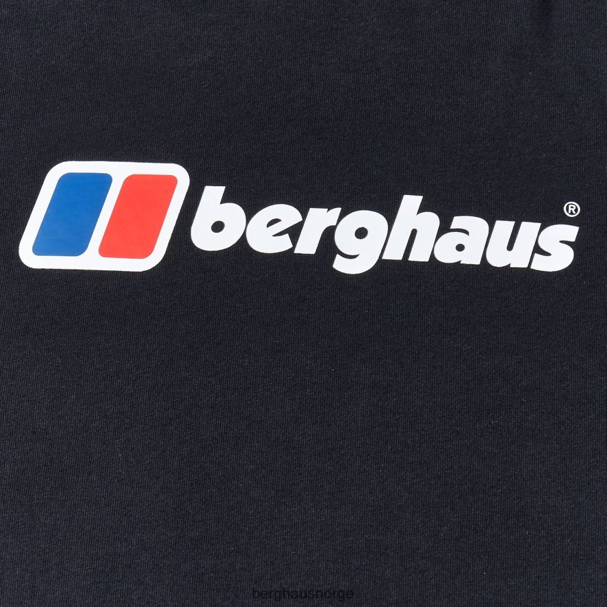 organisk langermet t-skjorte med stor logo Berghaus menn svart F262D6217 klær