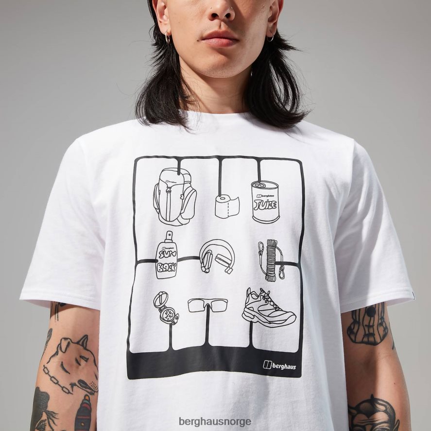turpakke kortermet t-skjorte Berghaus menn hvit F262D6179 klær