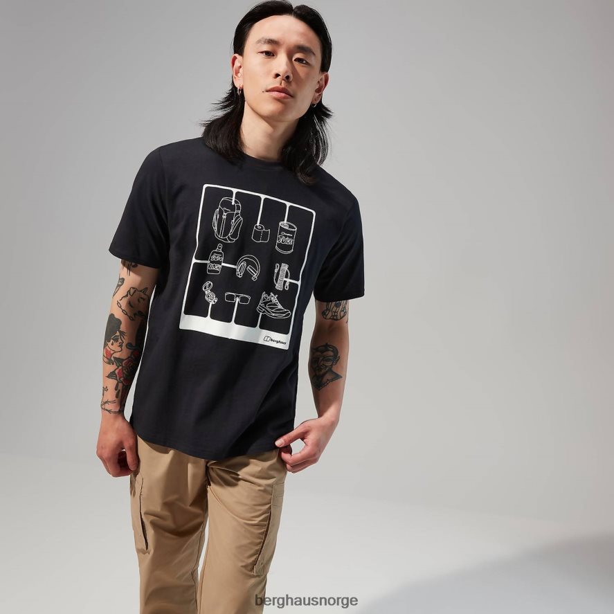 turpakke kortermet t-skjorte Berghaus menn svart F262D6181 klær